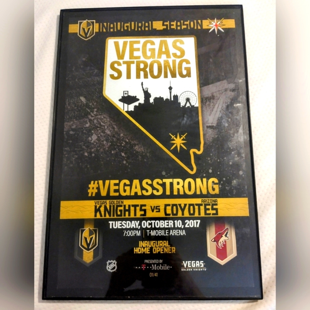 01/41 1st MINT 11x17 Original Vegas Golden Knights Home Opener Poster NHL VGK